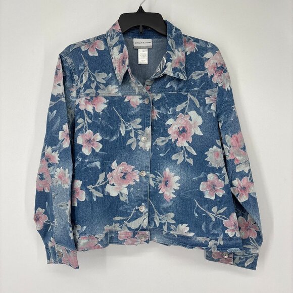 Alfred Dunner Shenandoah Valley Long Sleeve Distressed Floral Jacket PXL NWT - Picture 1 of 3
